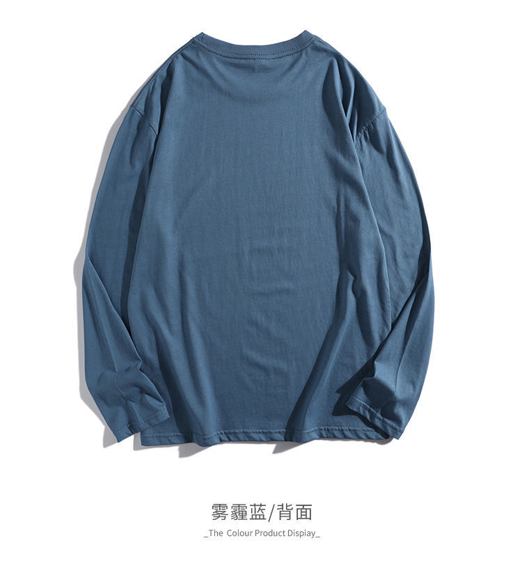 clawmoney长袖t恤男纯棉圆领时尚潮流印花多色百搭打底衫上衣