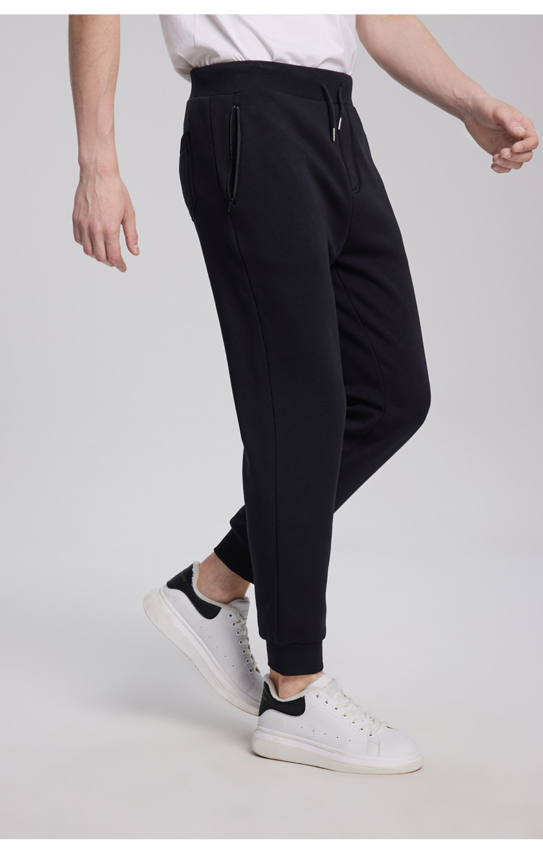 暇步士男装裤子2021新冬季保暖加绒束脚针织运动休闲裤|pz-21502d