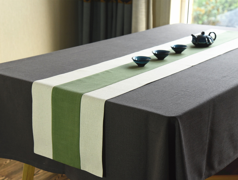 中式禅意桌旗纯色棉麻桌布日式现代简约茶旗茶室茶艺定制茶桌