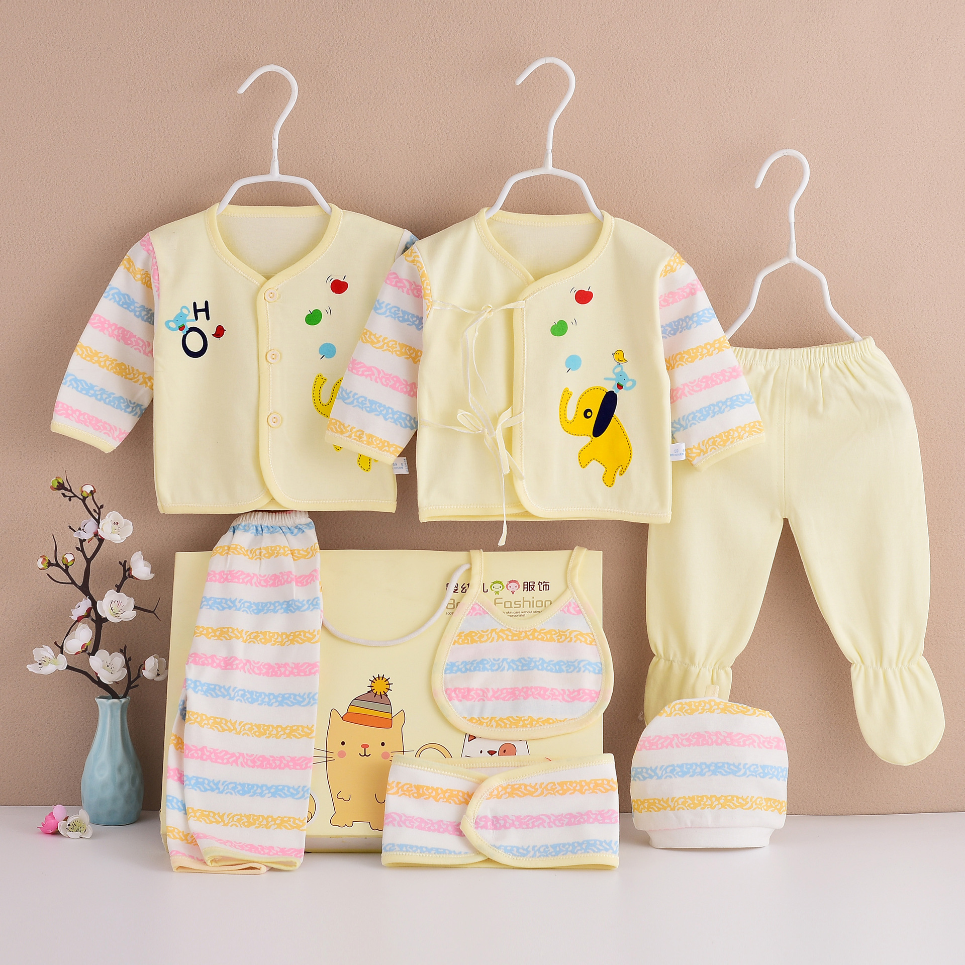 新婴儿儿衣服打底初生分体棉和尚服春秋套装 可莉允儿童家居服套装
