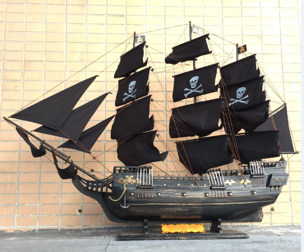 享弗 黑珍珠号船模加勒比海盗船实木帆船模型摆件工艺船装饰品礼品