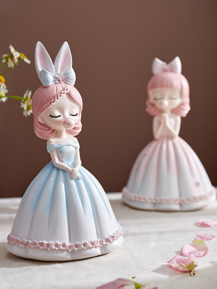 泡泡女孩树脂摆件轻奢风家居客厅电视柜装饰品北欧风女生生日礼物