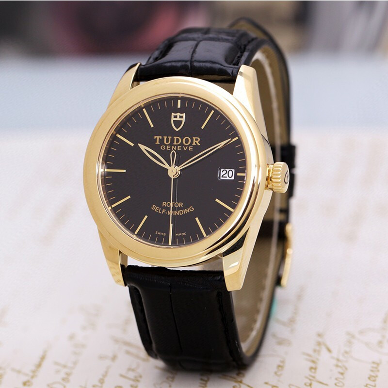 二手95新帝舵系列骏钰系列型号55008材质18k黄金自动机械男士手表腕表