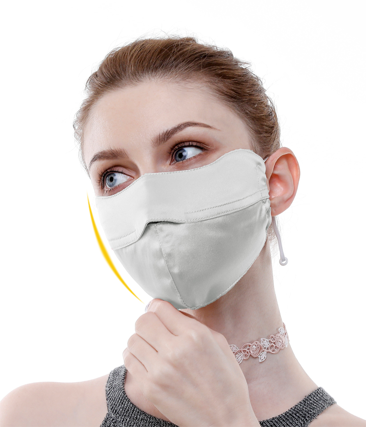 真丝口罩桑蚕丝防紫外线夏季薄款女加大易呼吸防柳絮过敏防晒口罩