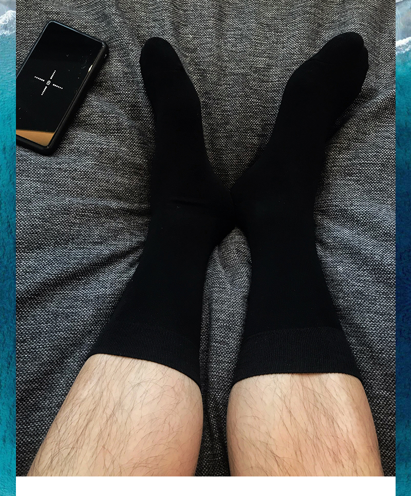 可莉允6双西装袜中筒夏季薄款商务袜黑色袜男士袜子正装纯色长袜潮