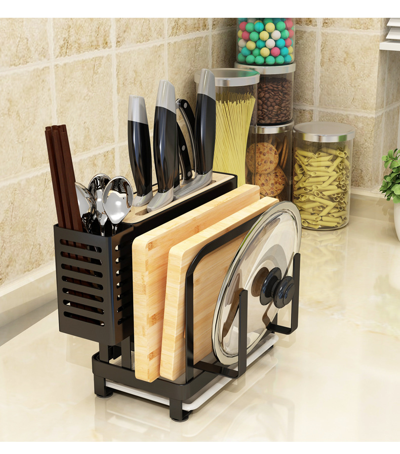 不锈钢台式刀架厨房置物架菜粘板多功能放刀具筷子家用品收纳架子