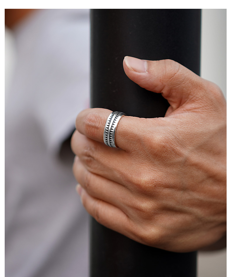 姬咪(jimi)时尚戒指607635637905 高桥盾戒指霸气复古925纯银高桥吾郎