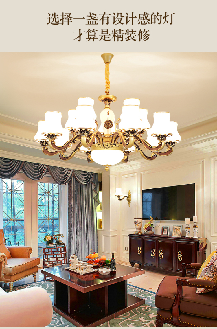 欧式吊灯客厅广东中山古镇灯具简欧餐厅卧室新中式全屋搭配套餐灯饰