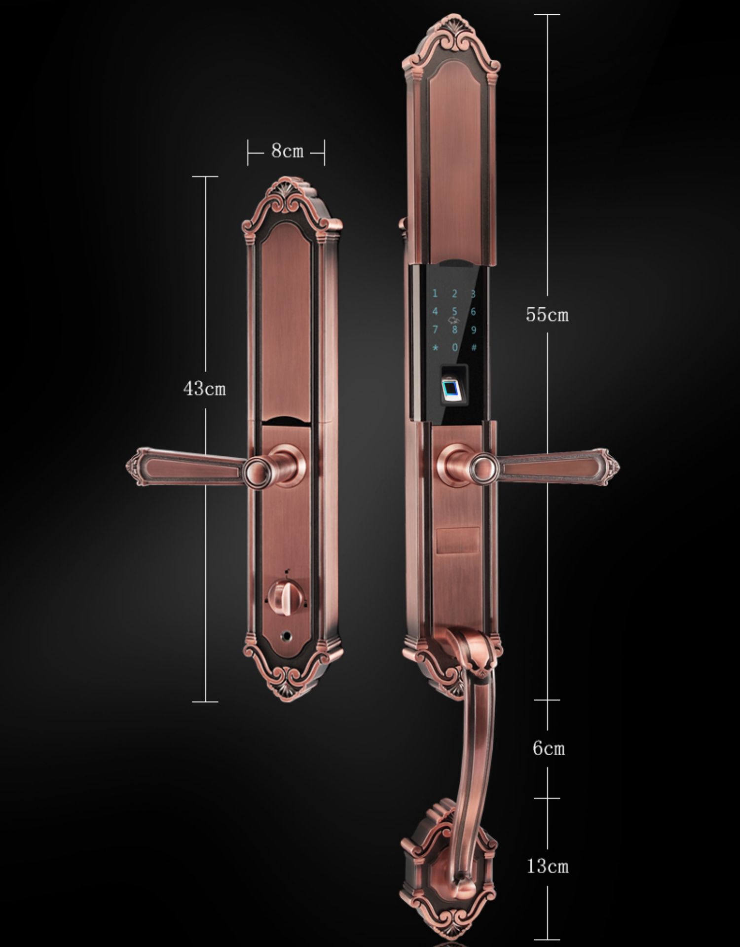 彤派窗用配件1 巨头指纹锁双开欧式别墅大锁家用防盗