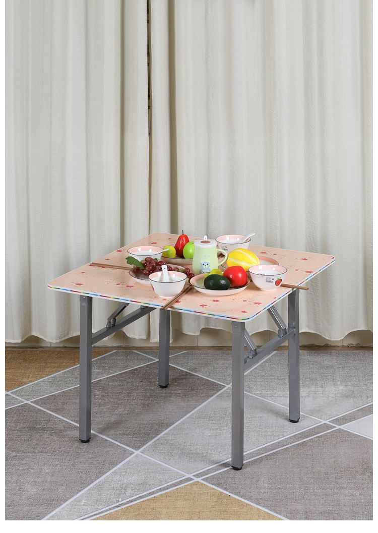 逸家伴侣小方桌家用4人正方形折叠桌吃饭出租房餐桌矮四方桌子折叠小