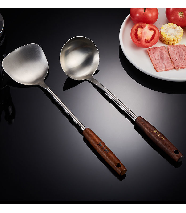 张小泉 家用锅铲304不锈钢厨房厨具炒菜铲子炒勺汤勺勺子铲勺套装 304