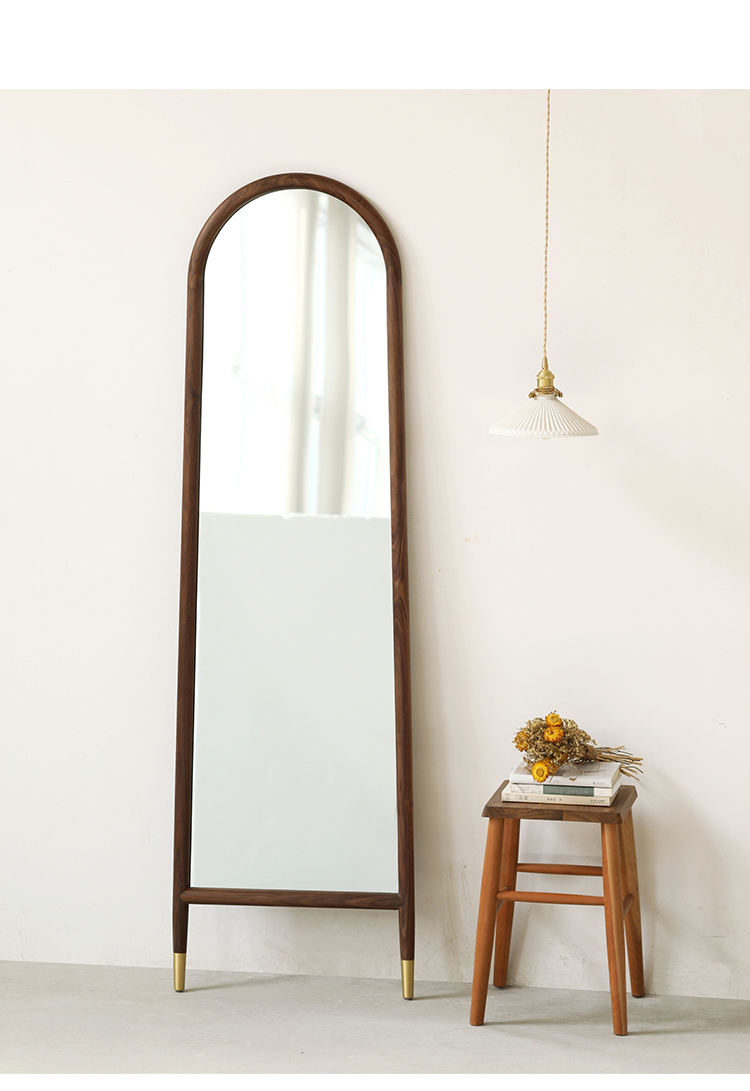 逸家伴侣实木穿衣镜壁挂立式全身镜卧室落地镜子北欧ins风格家用试衣