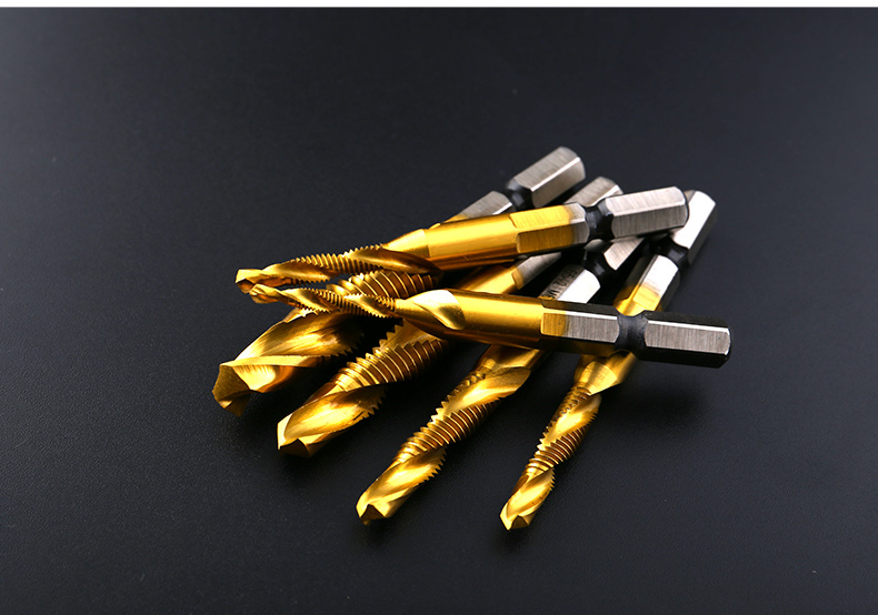 定做 六角柄钻攻一体复合机用丝锥丝攻螺旋机用螺纹上工开孔钻头m3