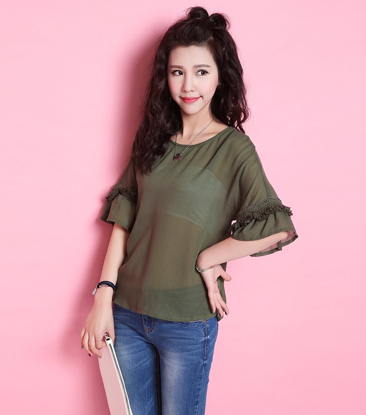 福利款拉夏贝尔宽松薄款雪纺衫