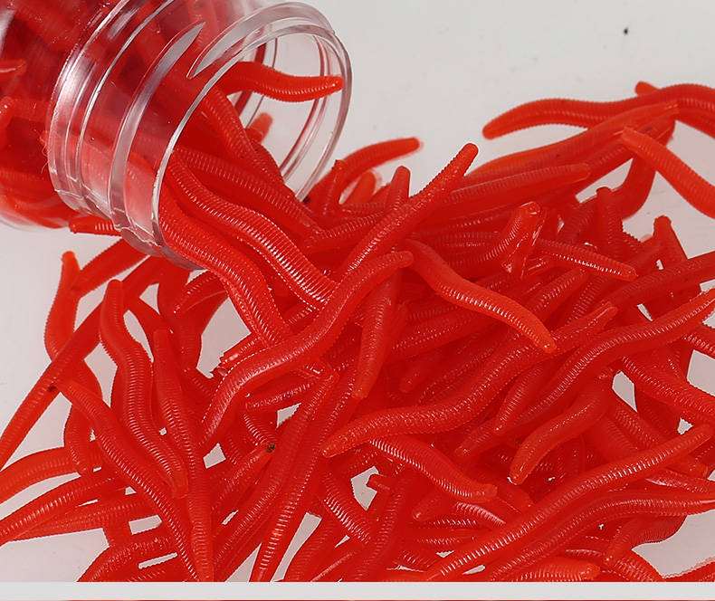 仿真假蚯蚓防生红虫假红虫带腥味假蚯蚓鱼饵仿真鱼饵野钓假饵窝料