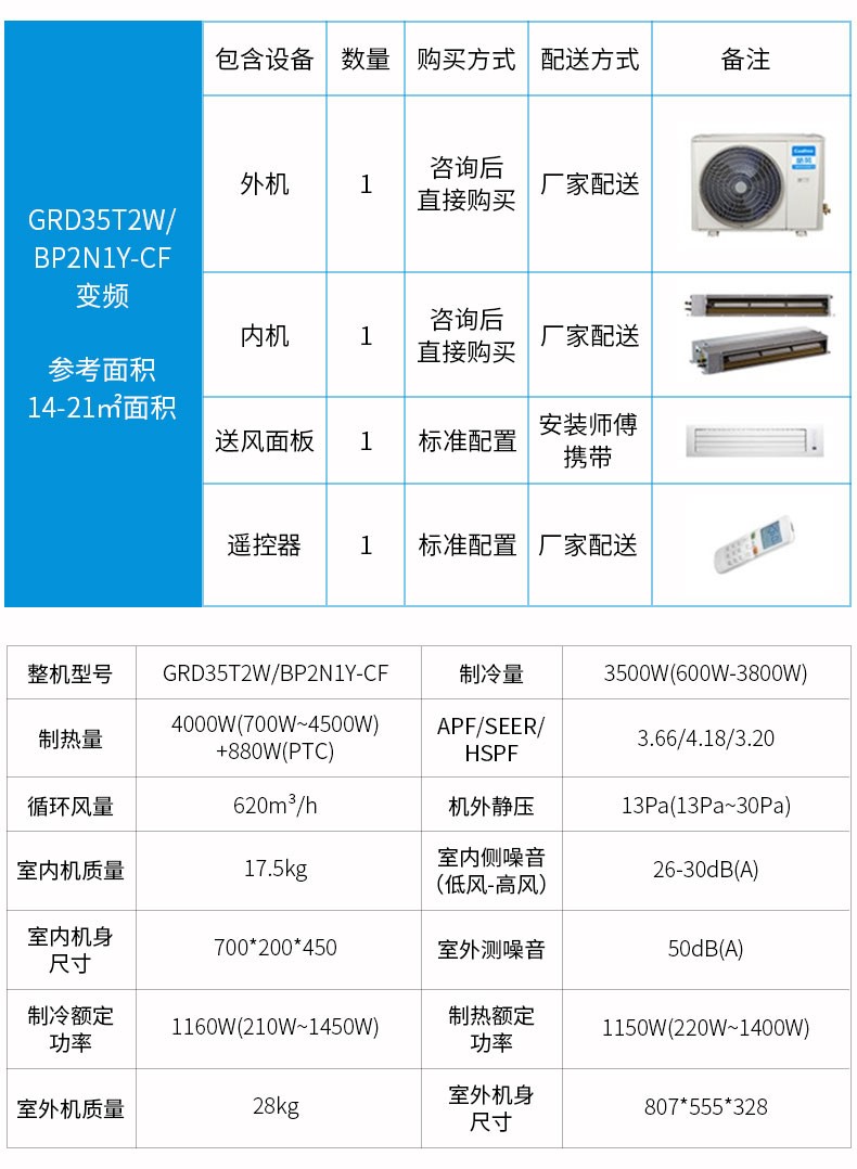 美的榮耀出品酷風15匹直流變頻風管機一拖一中央家用客廳空調grd35t2w