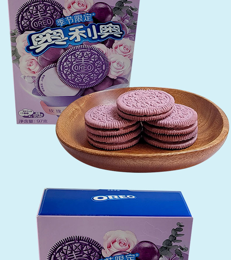 奥利奥樱花草莓味白桃乌龙味夹心饼干休闲网红口味零食品盒装97g