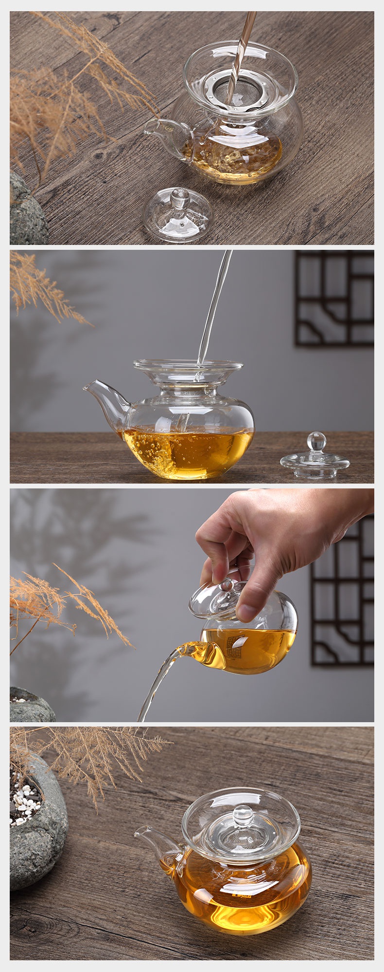 国际手工吹制耐热玻璃陆羽茶海分茶器带滤网公道杯带盖封后茶具