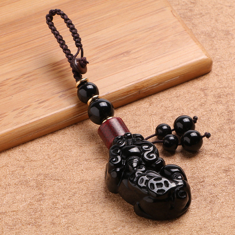 扣玉石翡翠招财貔貅高档男女士创意玛瑙钥匙链吊坠装饰品朱砂貔貅扣子