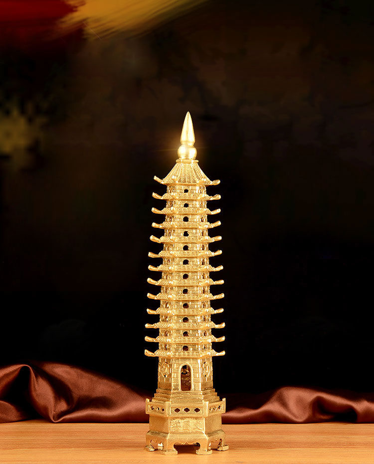 宏图好运铜13层文昌塔摆件十三层办公室桌书房装饰