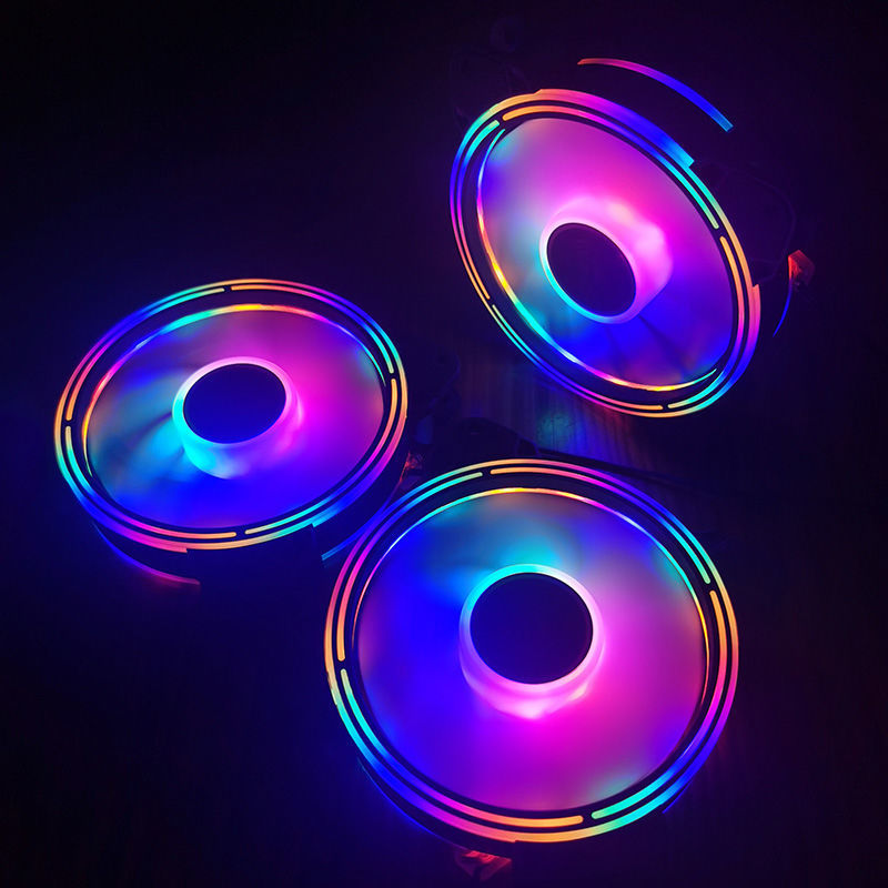 只装鑫桂盟12厘米电脑机箱风扇水冷散热风扇神光rgb静音风扇led双光圈