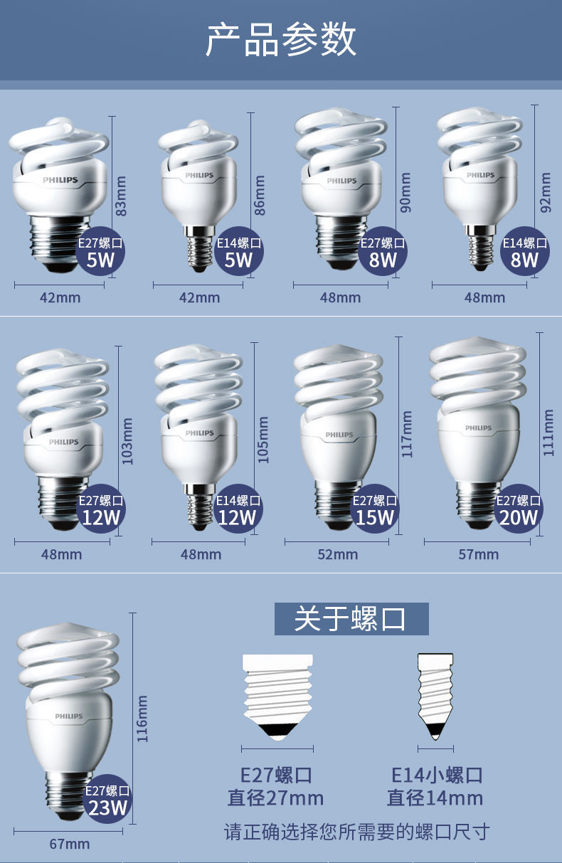 灯头规格型号E27图片