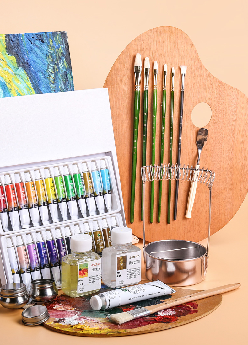 木质调色板封油画调色盘美术生专用椭圆形水彩调色盘