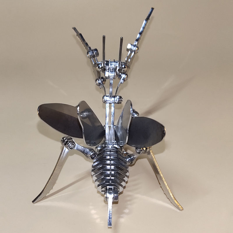钢螳螂金属玩具之王拼装模型成品不锈钢静态工艺昆虫钢螳螂金属玩具之