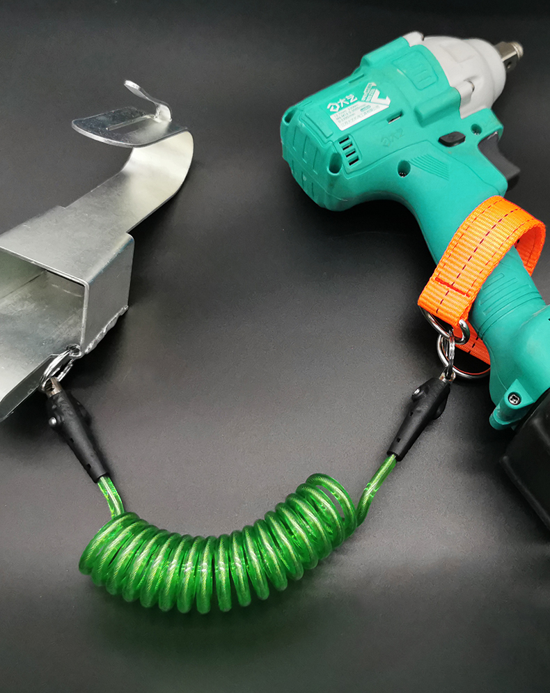 jing ping电动扳手钢丝安全绳防掉坠落伸缩失手丢护挂架子工腰间挂钩