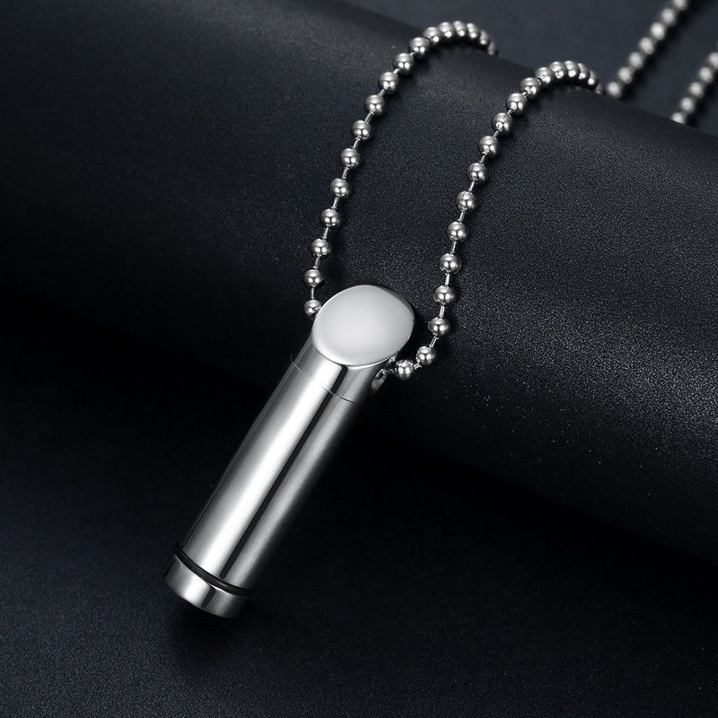 香水瓶项链男女挡灾空心瓶钛钢吊坠许愿瓶精油瓶学生情侣挂件刻字小款