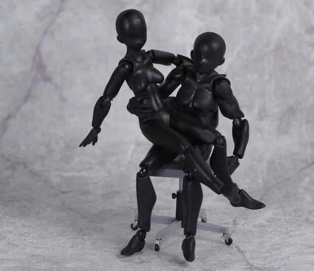 凌速(lnsu)变形类玩具其他 国产盒装figma 男性女性素体黑色可动手办