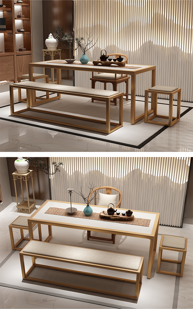 业彩家居功夫茶桌椅组合套装实木简约现代新中式茶台