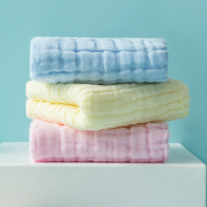 金菁jinjing3条装童婴毛巾家用纯棉6层泡泡纱柔软吸水亲肤健康不掉毛