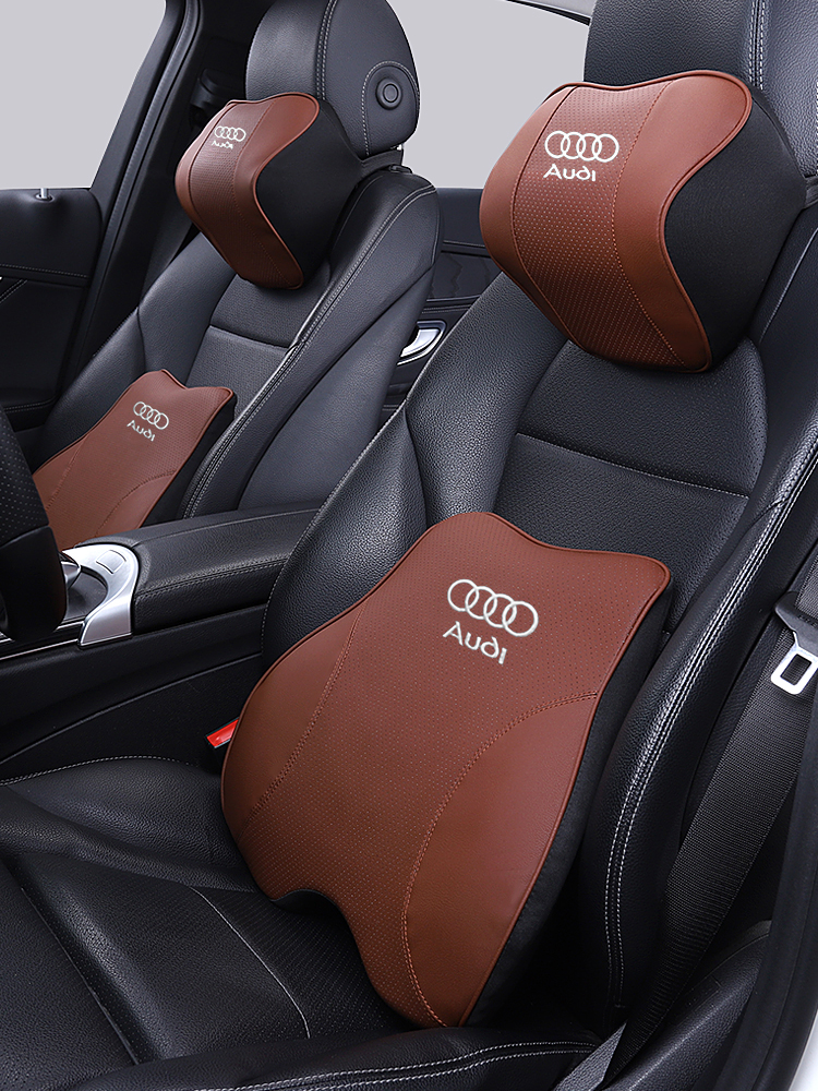 奥迪头枕q3q7a3配件q2l车内饰a4l汽车用品q5l护颈枕a6l腰靠枕靠垫原标