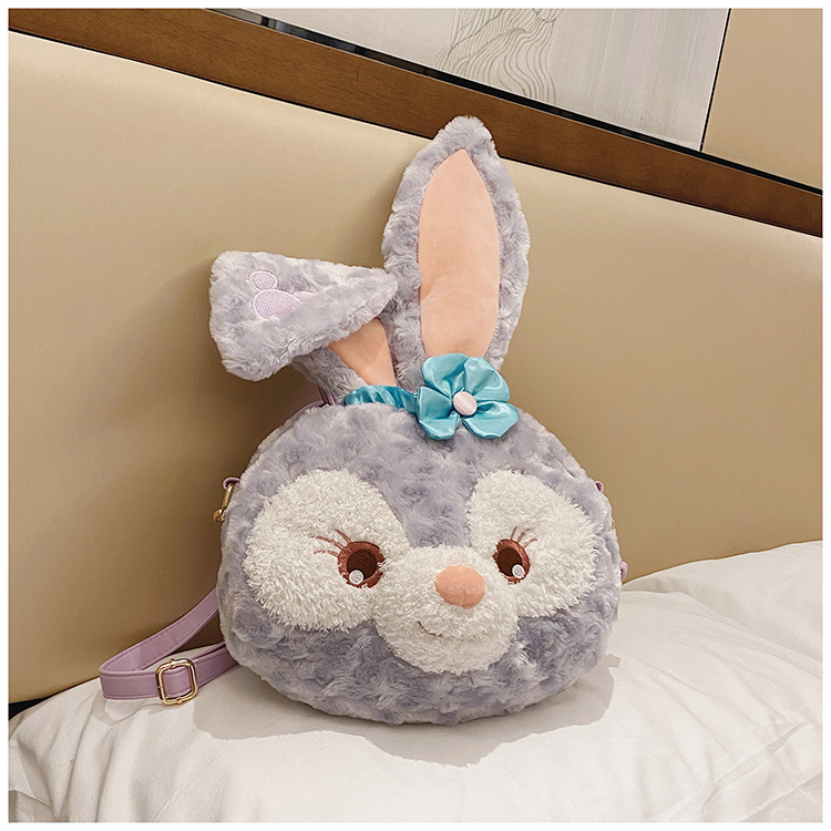 可爱萌星黛露小包包女毛绒绒卡通兔子单肩斜挎包洛丽塔少女史黛拉大号