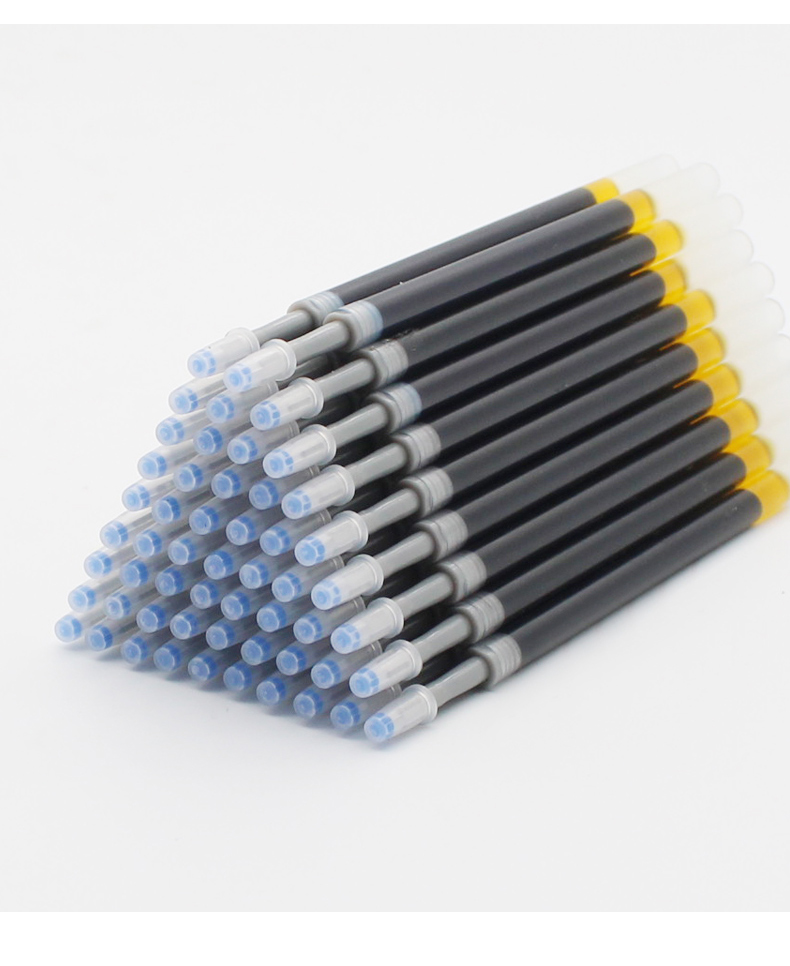 5mm红黑色水笔替芯考试学生用按压式碳素笔芯 50支笔芯【黑色】 5支黑