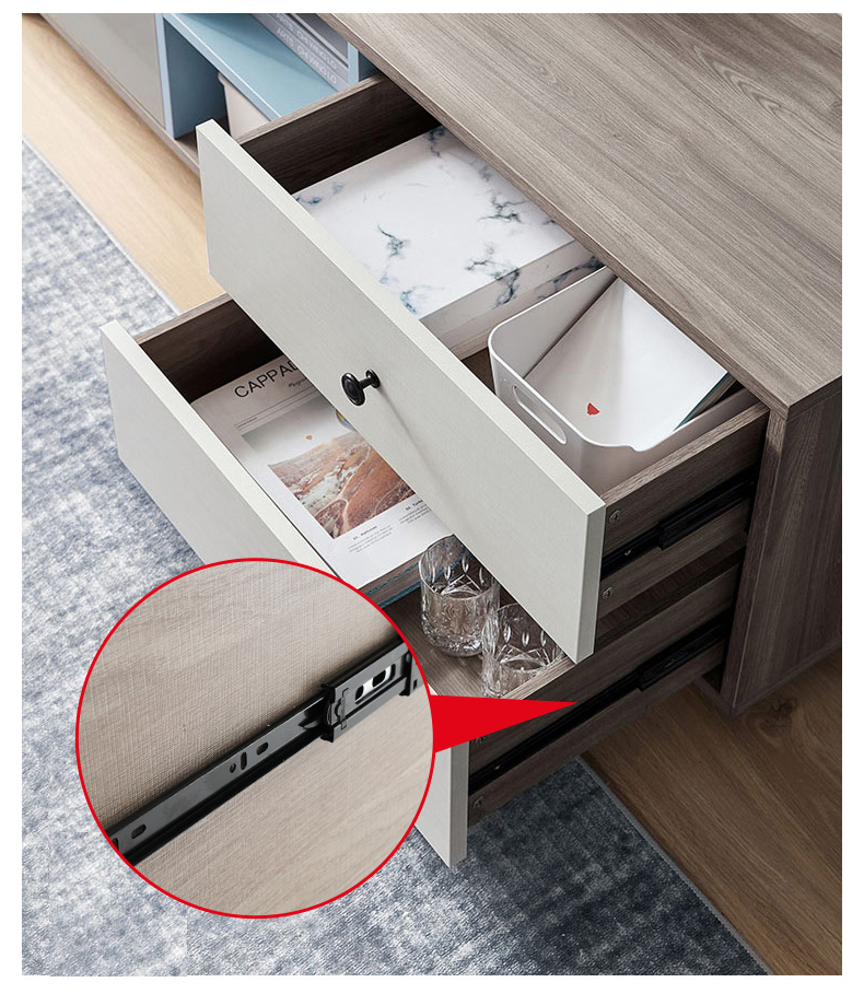 工岩柜子配件其他 加厚橱柜衣柜厨柜抽屉导轨缓冲滑轨三节轨鞋柜阻尼