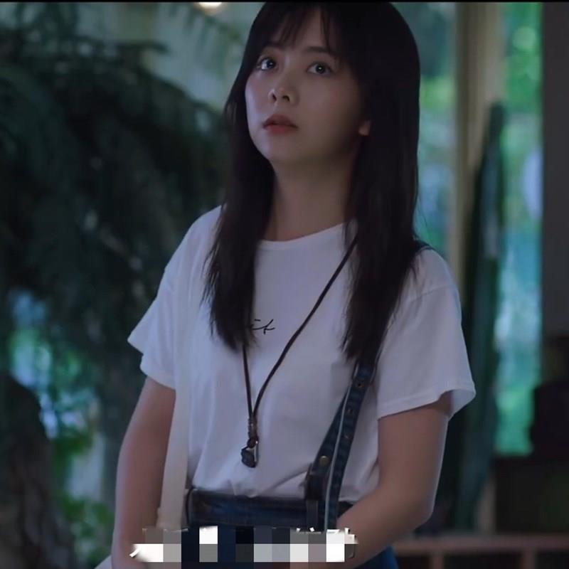 以家人之名谭松韵李尖尖同款衣服牛仔背带裙子吊带白色t恤上衣女牛仔