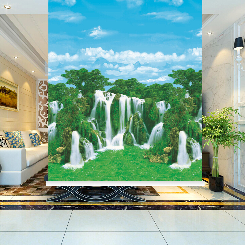 风景画半遮光手拉式卷帘免打孔厨房浴室客厅书房遮阳防晒窗帘成品h