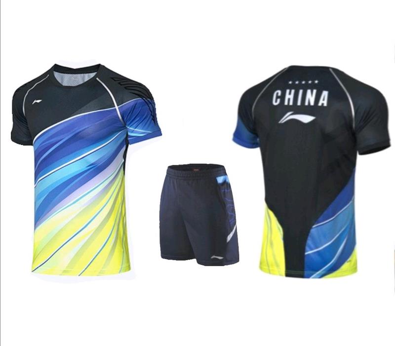2020夏装汤尤杯运动套装男女上衣短袖速干大赛服比赛服