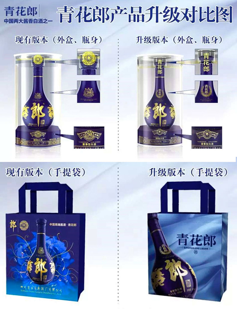 白酒 郎酒 青花郎 53度 500ml 双瓶套 酱香型 白酒【价格 图片 品牌