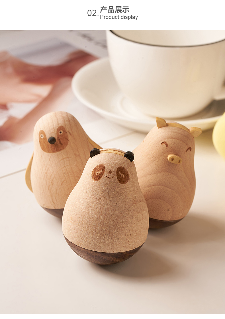 ciaa装饰摆件 办公室桌面小动物可爱不倒翁小摆件解压工艺品创意装饰