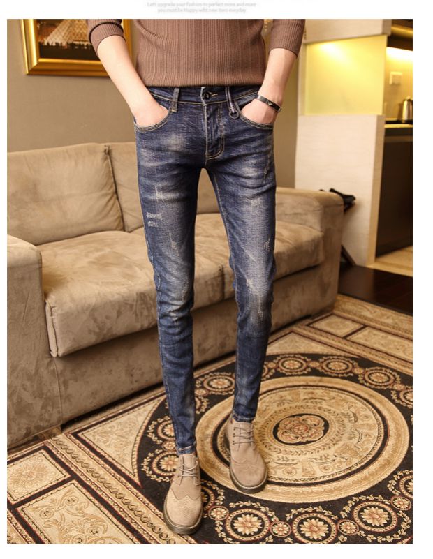 suntek男士牛仔裤 suntek社会精小伙牛仔裤潮男装修身韩版精小伙弹力