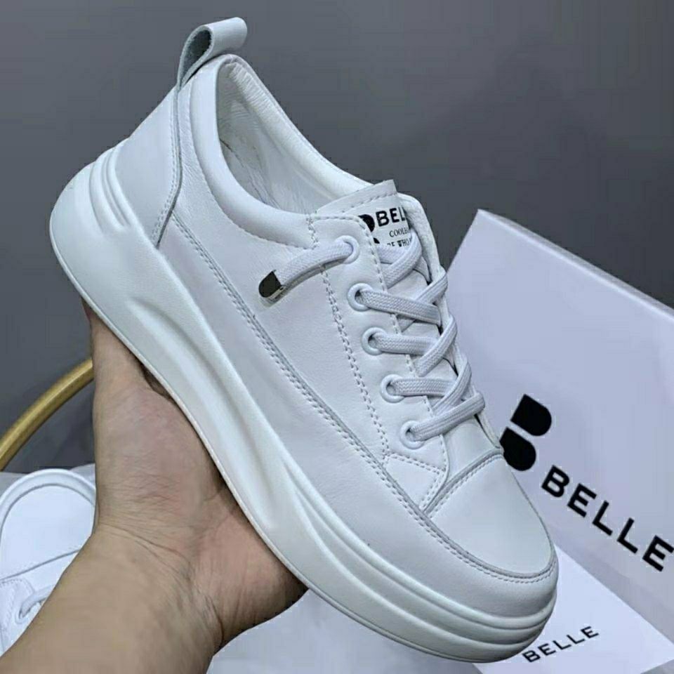 百丽小白鞋2021春季新款商城同款厚底增高单鞋休闲鞋女u8n1dam0白色35
