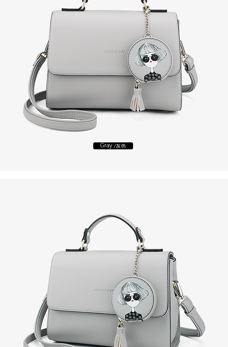 稻草人(mexican)女包包新款韩版潮流时尚百搭斜挎单肩女士手提包小方