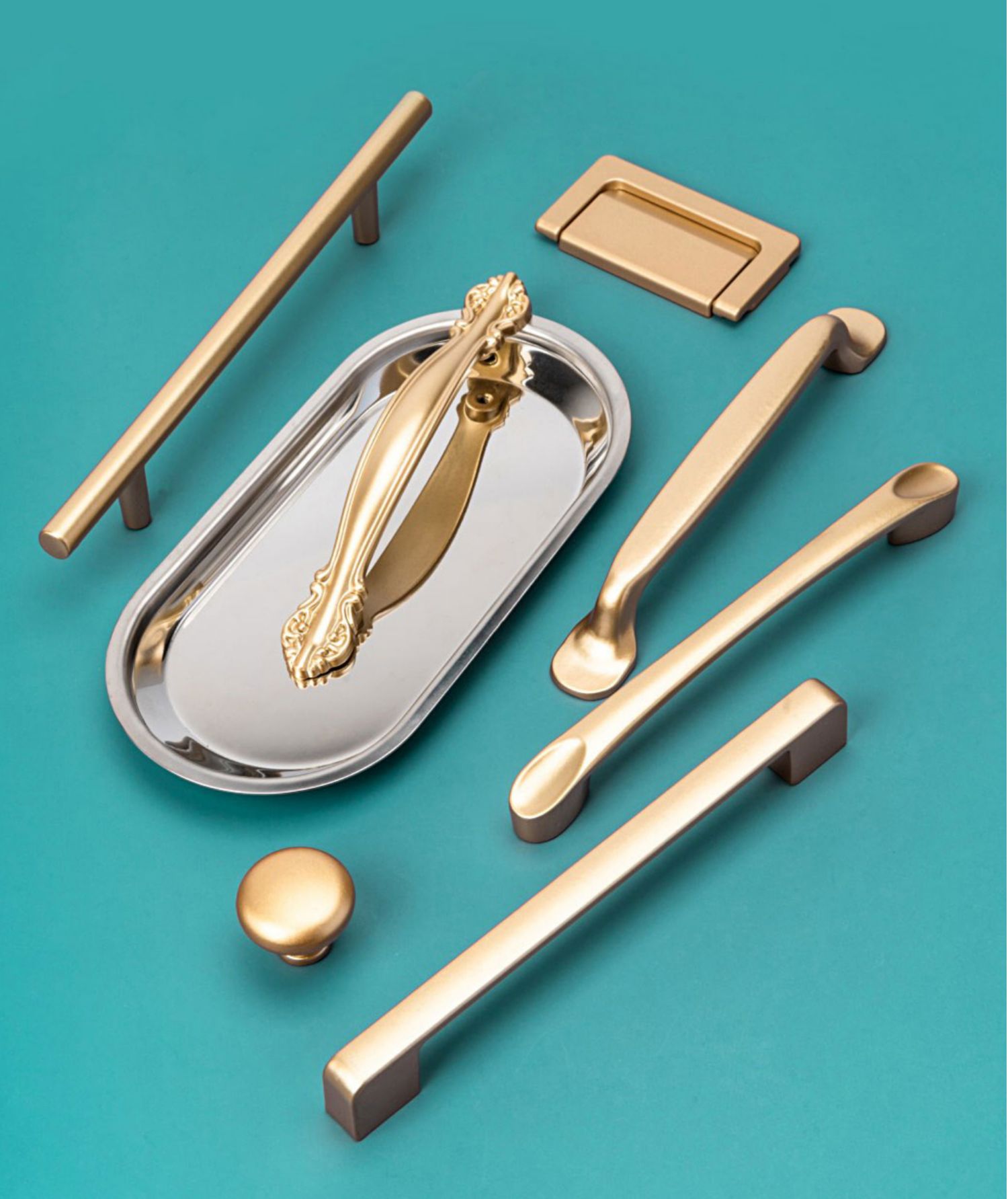 轻奢黑色柜门衣柜金色小拉手抽屉橱柜现代简约柜子家具五金暗把手