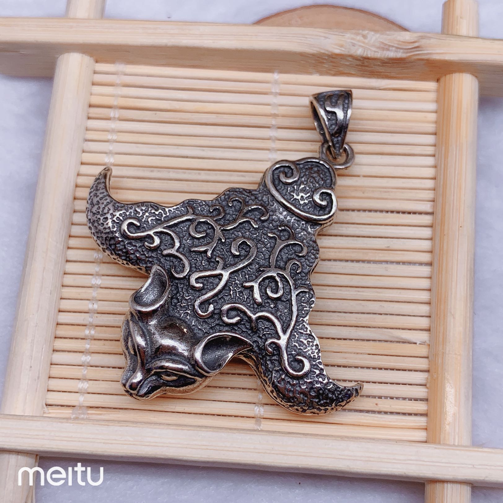 纯银虎爪熊钩子熊爪子包银鹰爪虎钩镶嵌吊坠防裂保护套银饰配件 jimi