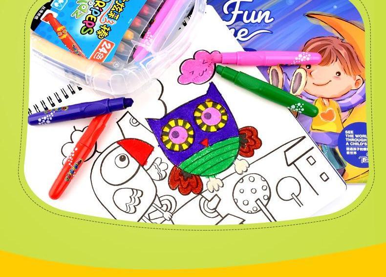 maped马培德24色丝滑炫彩棒儿童绘画蜡笔旋转式水溶性油画棒如图