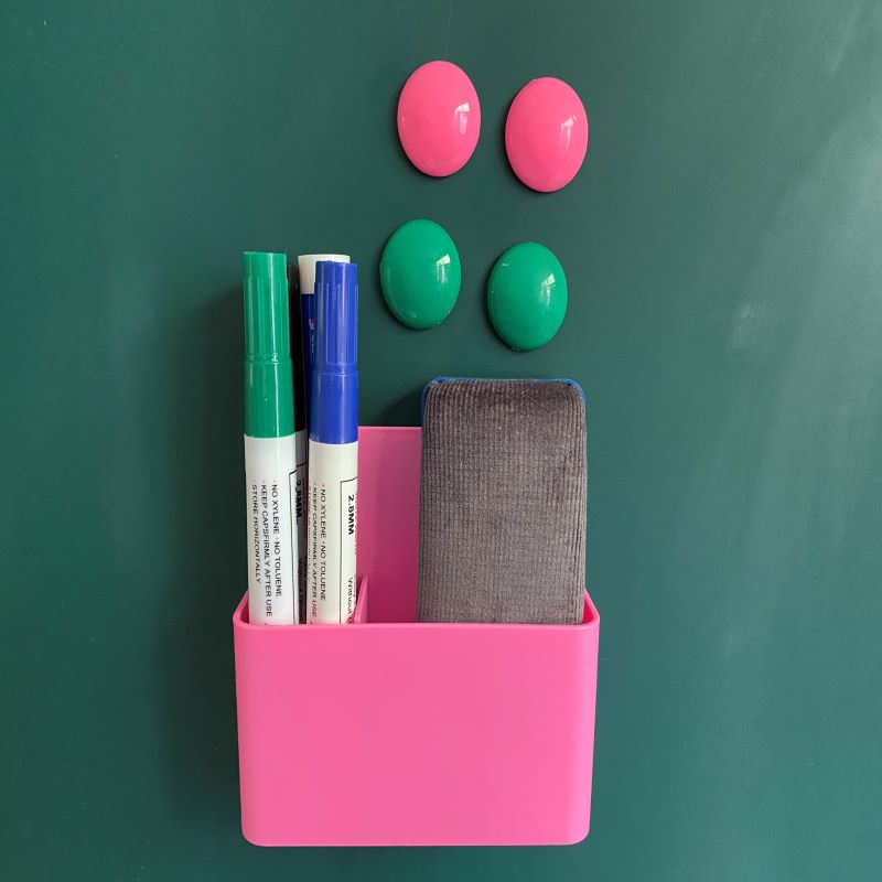 希杰狮王儿童文具 希杰狮王磁性笔筒粉笔盒收纳盒可挂可吸式白板笔磁