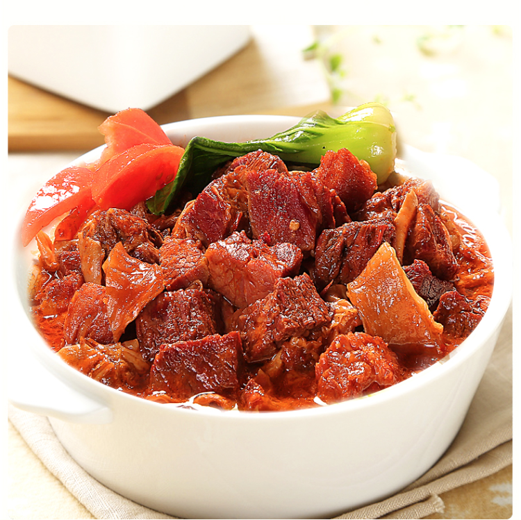 谷言速冻肉类 谷言 番茄牛套皮500g 半成品菜 速食方便菜 加热即食【